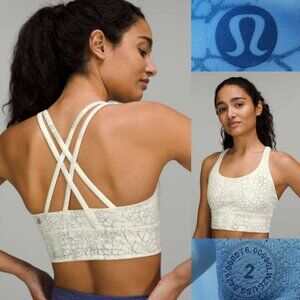 Lululemon Energy Longline Bra Medium Support B–D Cups Thread Dye White 2 XXS